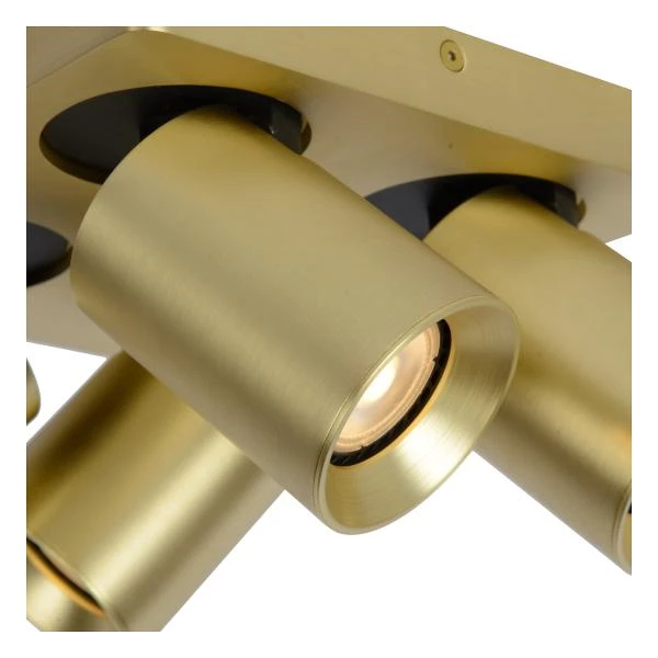 Lucide NIGEL - Ceiling spotlight - LED Dim to warm - GU10 - 4x5W 2200K/3000K - Matt Gold / Brass - detail 2